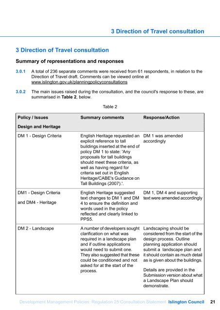 Consultation Statement - Islington Council