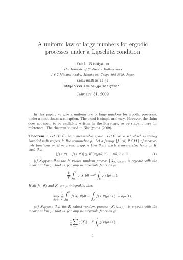 A uniform law of large numbers for ergodic processes under a ...
