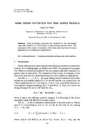 Rank order statistics for time series models