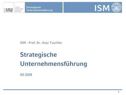 ISM - Strategische UnternehmensfÃ¼hrung