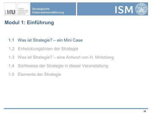 ISM - Strategische UnternehmensfÃ¼hrung