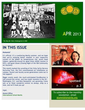 APR 2013 IN THIS ISSUE - International School Manila