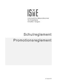 und Promotionsreglement - bei der ISME