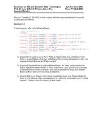 Exercises on XML and Semantic Web Technologies ... - ISMLL