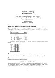 Machine Learning Exercise Sheet 3 - ISMLL