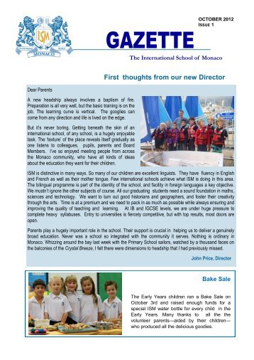 Issue 1 October - The International School of Monaco