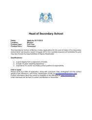 Head of Secondary School - The International School of Monaco