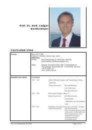 Prof. Dr. med. Ludger Gerdesmeyer Curriculum vitae - ISMST ...