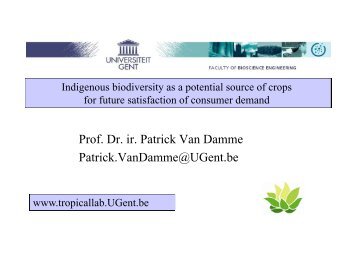 Prof. Dr. ir. Patrick Van Damme P ti kV D @UG tb Patrick ... - ISOFAR
