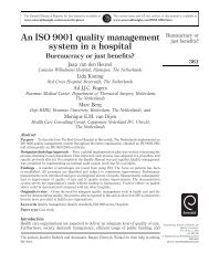An ISO 9001 quality management system in a hospital - Emerald