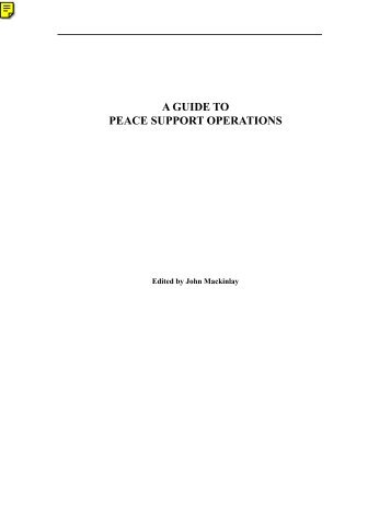 a guide to peace support operations - The Watson Institute for ...