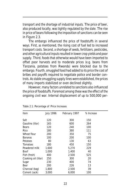 The humanitarian impacts of economic sanctions on Burundi