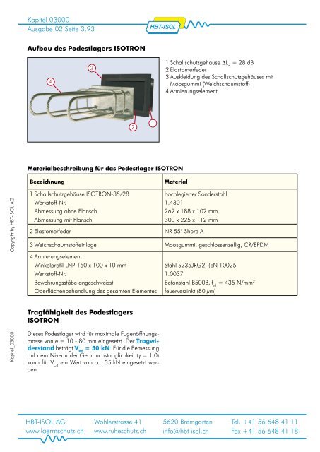 Technische Dokumentation - HBT-ISOL AG