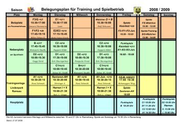 Saison Belegungsplan für Training und ... - DJK-SV Edling Homepage