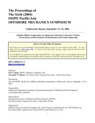 (2004) ISOPE Pacific/Asia OFFSHORE MECHANICS SYMPOSIUM