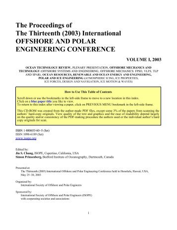 The Proceedings of The Thirteenth (2003) International ... - Isope