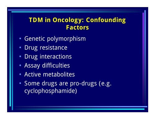 Therapeutic Drug Monitoring in Oncology: The key to individualised ...