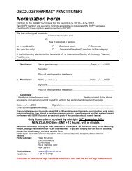 Nomination Form - International Society of Oncology Pharmacy ...