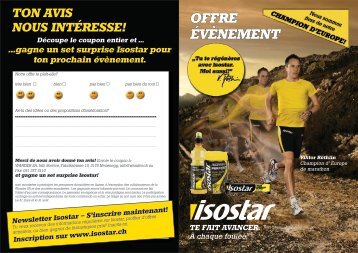 l'Offre spÃ©ciale Ã©vÃ¨nement sportif - Isostar