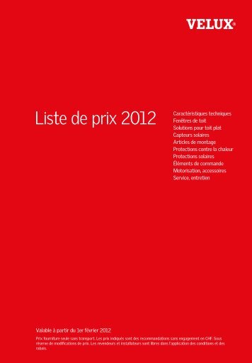 Liste de prix 2012 - Isotosi