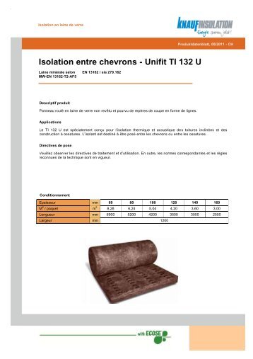 Isolation entre chevrons - Unifit TI 132 U - Isotosi