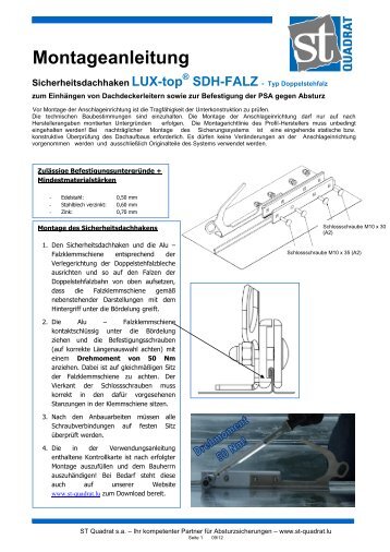 SDH-FALZ - Typ Doppelstehfalz - Isotosi.ch