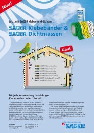 KlebebÃ¤nder & Dichtmassen - Sager AG