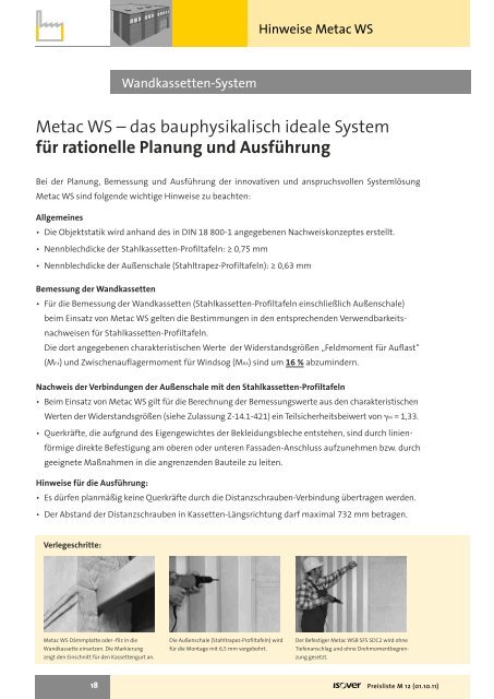 Preisliste Metac 12 - Isover