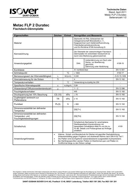 Metac FLP 2 Duratec - Isover