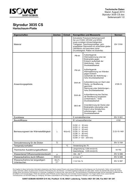 Styrodur® 3035 CS, (Dicke: 100mm) ISOVER