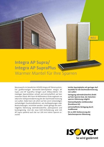 Integra AP Supra/ Integra AP SupraPlus Warmer Mantel fÃ¼r ... - Isover