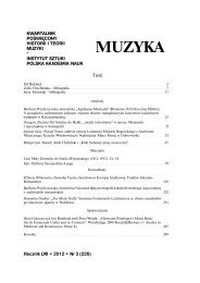MUZYKA - Instytut Sztuki Polskiej PAN