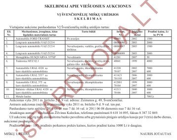 skelbiMai apie VieÅ uosius aukcionus - isPARDUODA.LT