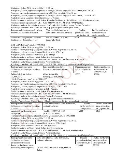 2010 m. liepos 14 d. DUOMENYS APIE ... - isPARDUODA.LT