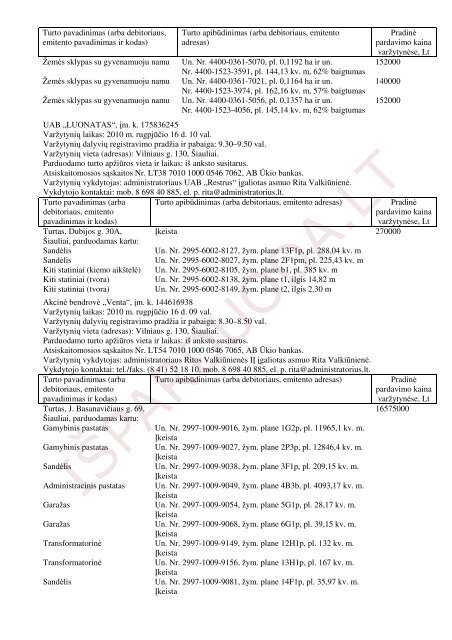 2010 m. liepos 14 d. DUOMENYS APIE ... - isPARDUODA.LT