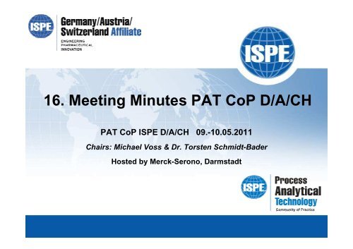 16. Meeting Minutes PAT CoP D/A/CH - bei der ISPE-DACH