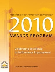 2010 ISPI Award - International Society for Performance Improvement