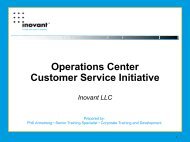 Operations Center Customer Service Initiative