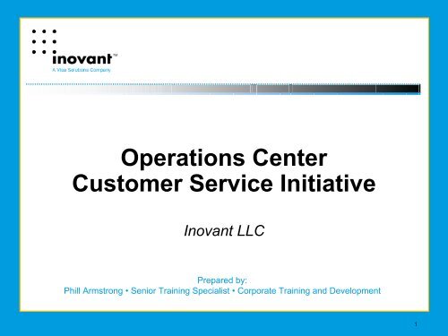 Operations Center Customer Service Initiative