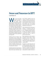 Sense and Nonsense in HPT - International Society for Performance ...