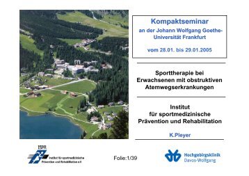 Kompaktseminar - Hochgebirgsklinik Davos-Wolfgang