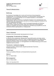 Masterarbeitsthemen (pdf, 16KB) - Institut für Sportwissenschaft