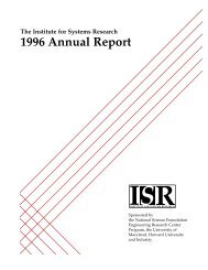 1996 Annual Report - Institute for Systems Research - University of ...