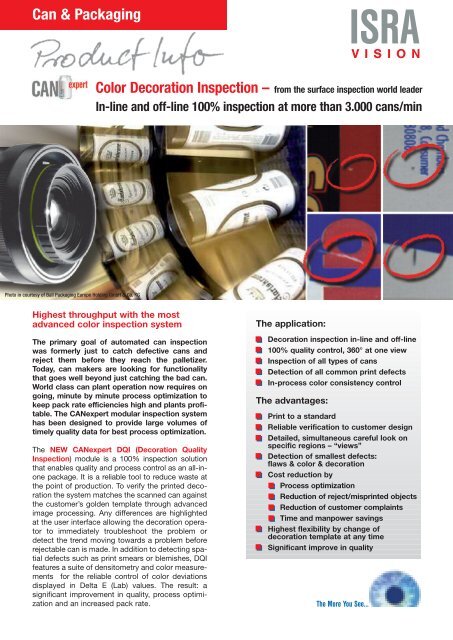 CANexpert DQI Module Flyer - ISRA VISION AG