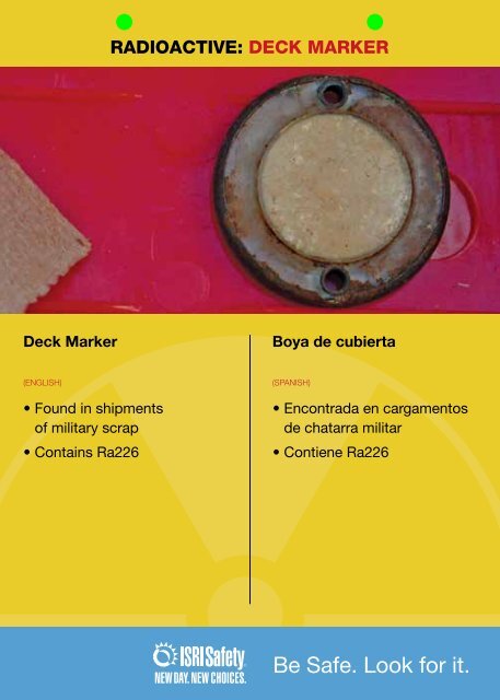 IDENTIFYING RADIOACTIVE SCRAP - ISRI Safety