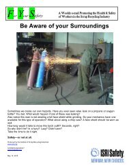 Be Aware of your Surroundings - ISRI Safety