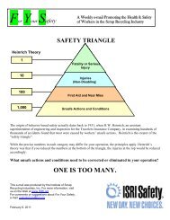 ONE IS TOO MANY. - ISRI Safety