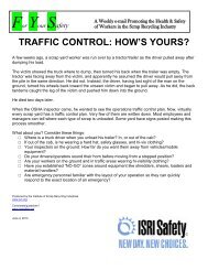 TRAFFIC CONTROL: HOW'S YOURS? - ISRI Safety