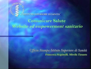 comunicare salute: website ed empowerment sanitario - mirella ...