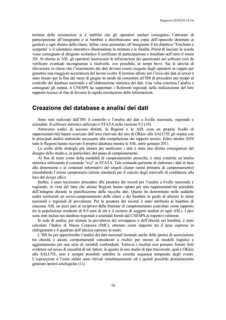 Sistema di sorveglianza OKkio alla SALUTE: risultati 2010 - Istituto ...